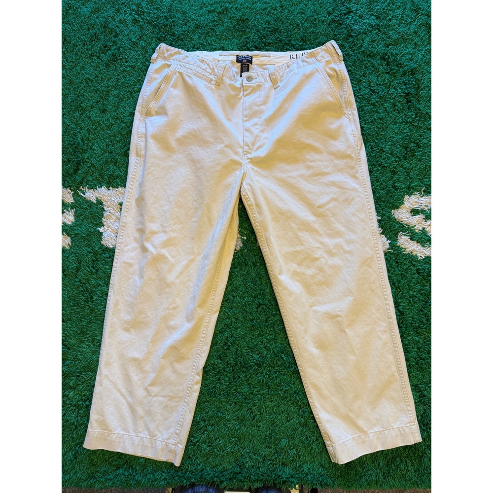 Polo Jeans Co Ralph Lauren Chino Pants Mens 40x30 Cream Excellent Straight Leg